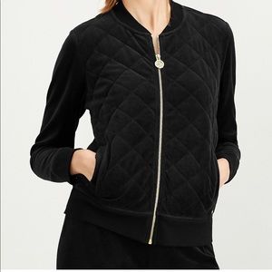 Calvin Klein quilted velour bomber jacket